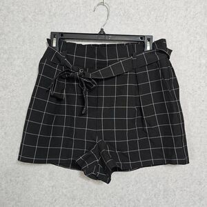 Forever21 NEW Mini Shorts Size M Womens Black Belted High Rise Short Bottoms